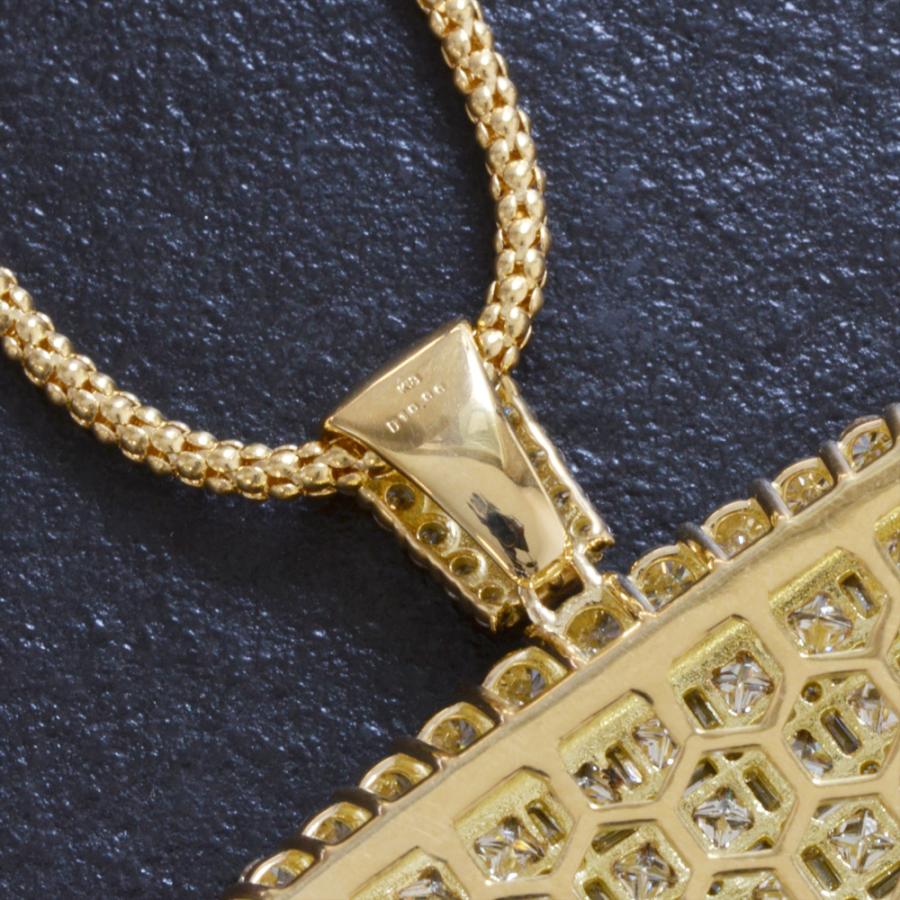 ネックレス K18 18K 18金 バゲットカット ダイヤモンド 10カラット
