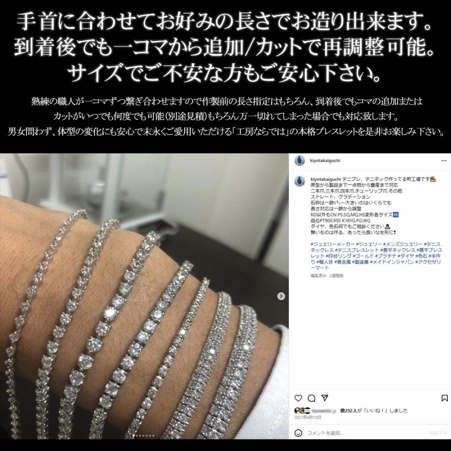 ブレスレット メンズ K18WG 18金 ダイヤモンド 1カラット バゲット