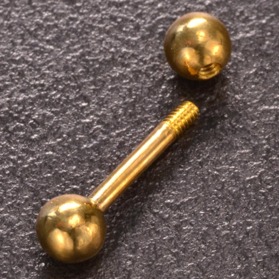 ボディピアス K24 24K 純金 ストレートバーベル 16G 24金 ゴールド