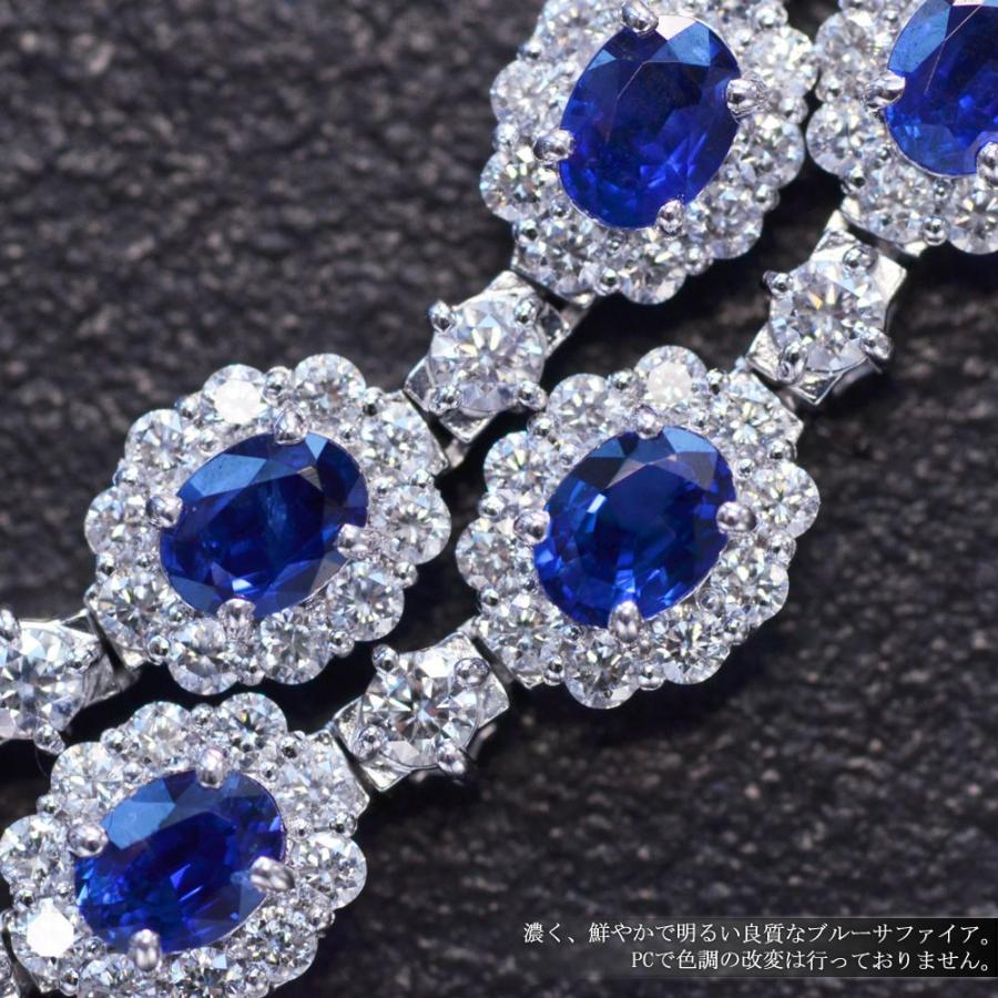 ネックレス プラチナ オーバルカット サファイア ダイヤモンド