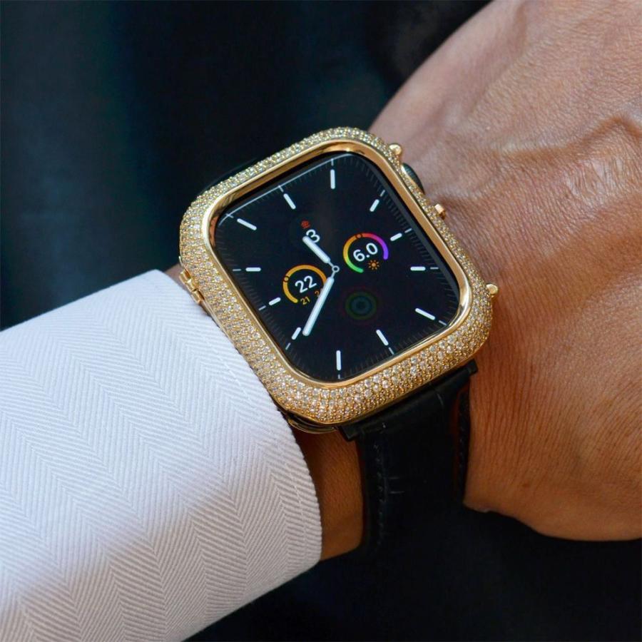 アップルウォッチ カバー 18金 ダイヤモンド K18 ピンクゴールド 44mm