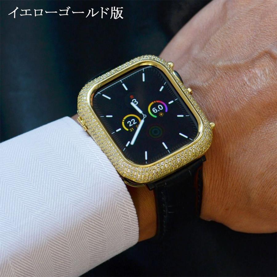 アップルウォッチダイヤカバー　アップルウォッチカスタム　ローズゴールド ローズゴールドライン 全面 保護カバー ガラス付き ハードタイプ