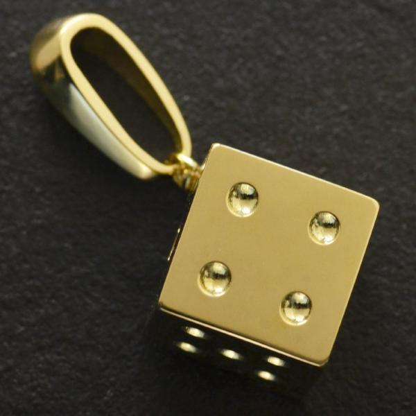 18金 ペンダントトップ メンズ K18 喜平用 サイコロ ダイス ルビー  