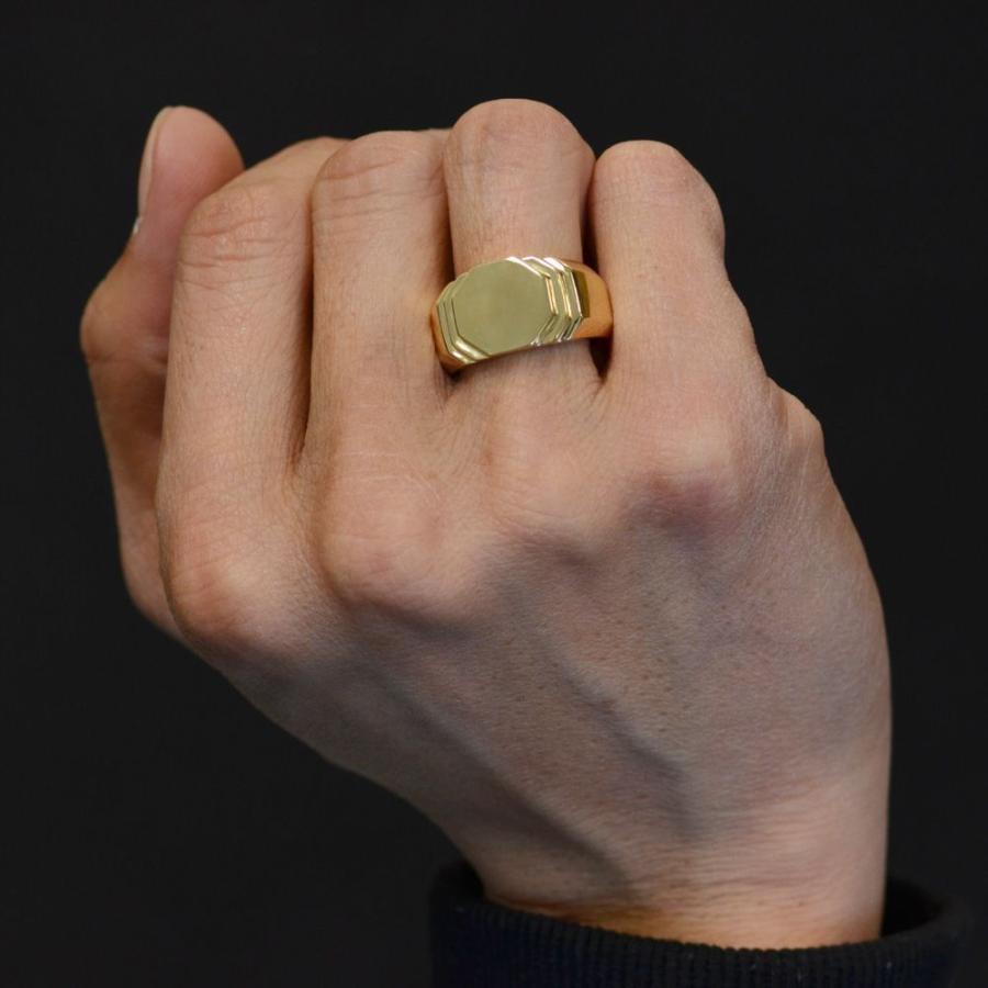 18金 印台 指輪 18金 ダイヤモンド 印台 リング / K18 Diamond design ring 品番kr