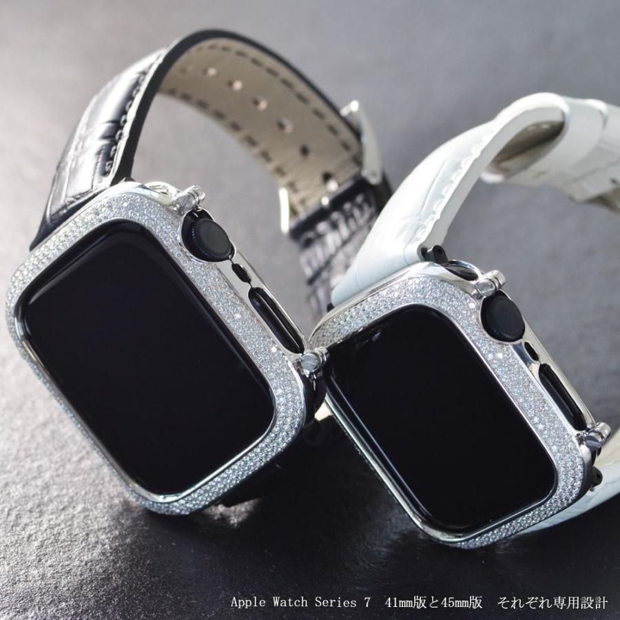 AppleWatch専用ダイアモンド&シルバー925製チャーム&ラバーバンド(黒