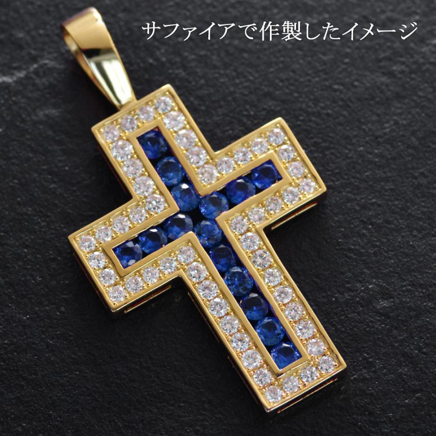 C6-402)K18ネックレストップ クロス 十字架 オニキス 18金