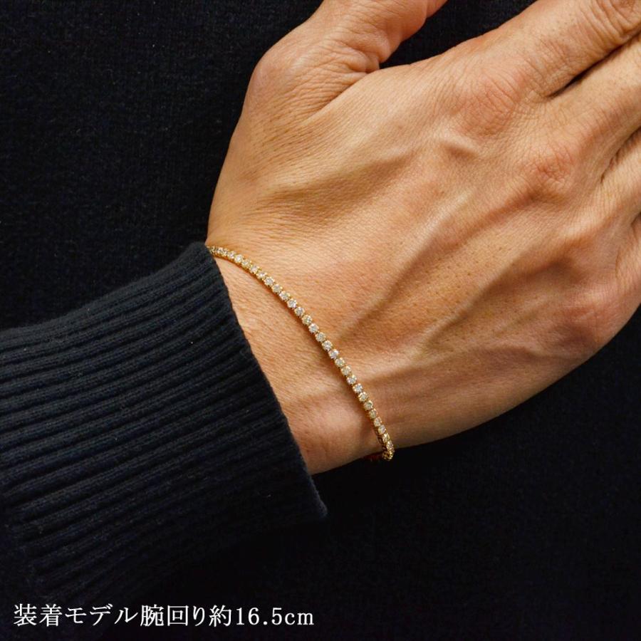 ブレスレット メンズ K18 18金 18k ダイヤモンド ストレッチ バングル