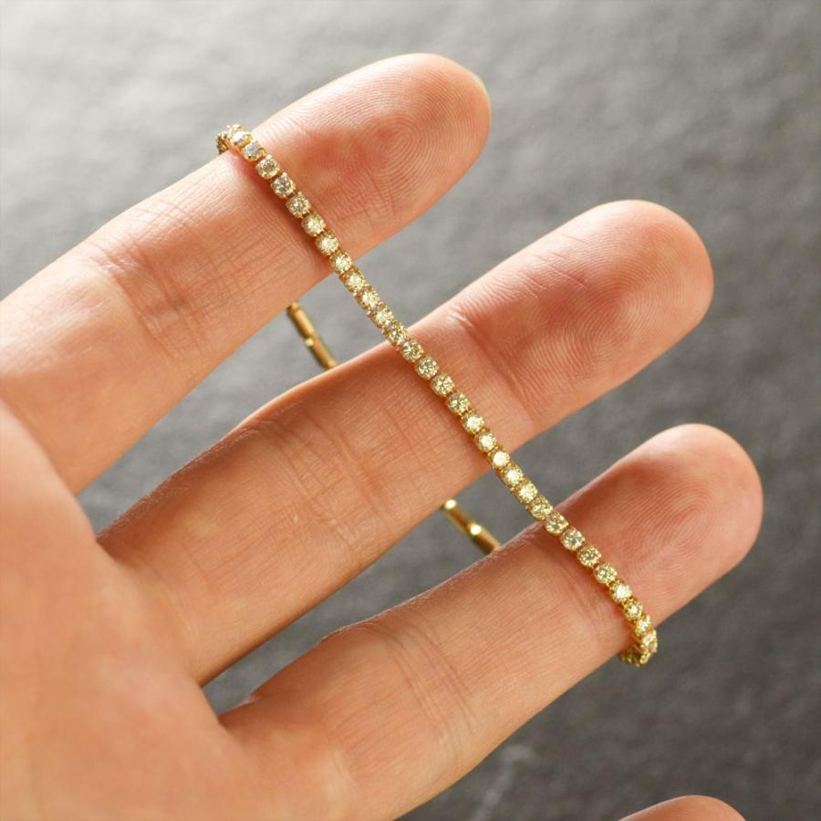 ブレスレット メンズ K18 18金 18k ダイヤモンド ストレッチ バングル