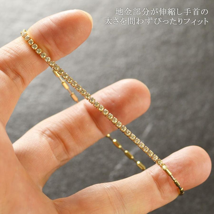 ブレスレット メンズ K18 18金 18k ダイヤモンド ストレッチ バングル