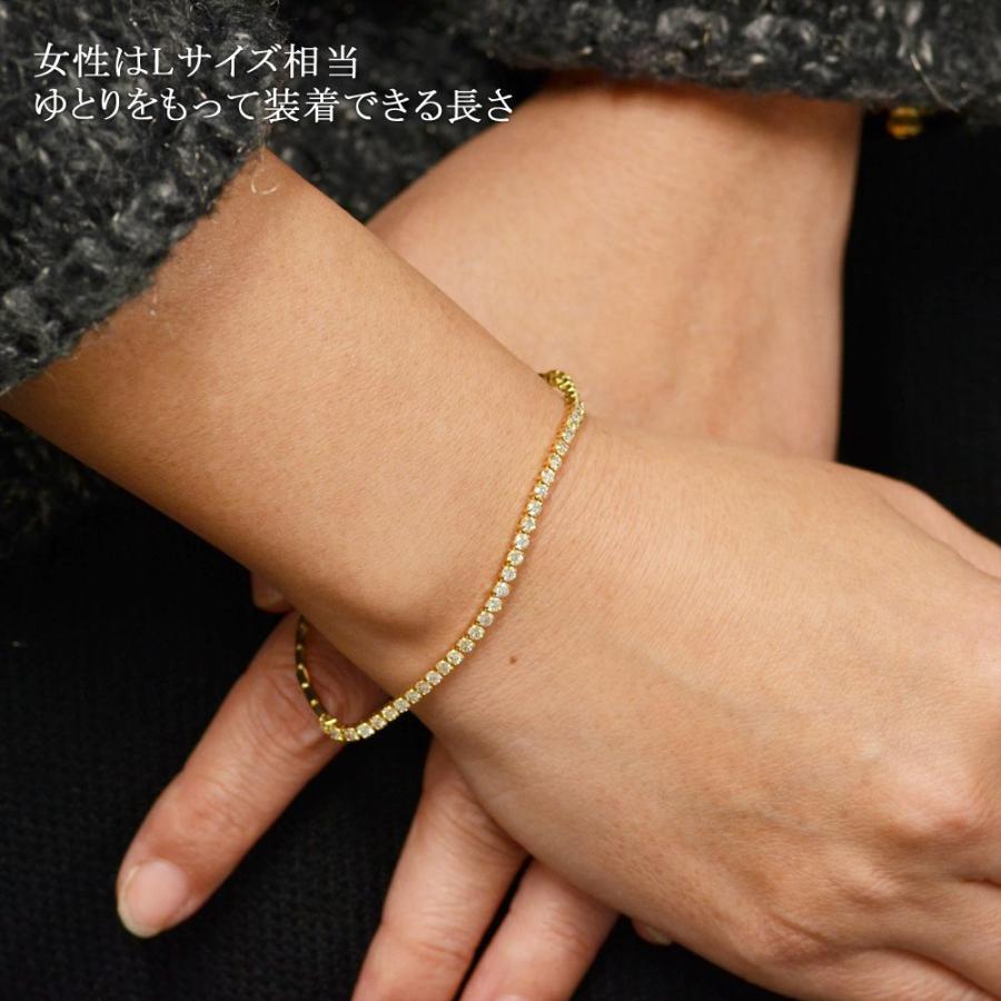 ブレスレット メンズ K18 18金 18k ダイヤモンド ストレッチ バングル