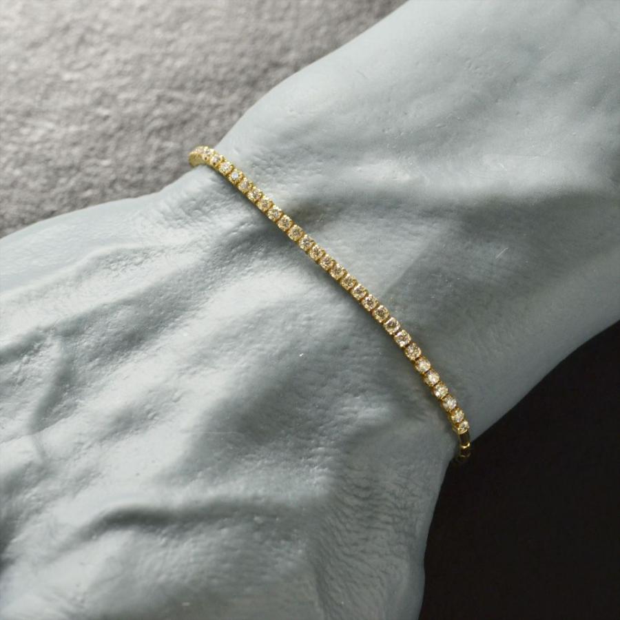 ブレスレット メンズ K18 18金 18k ダイヤモンド ストレッチ バングル