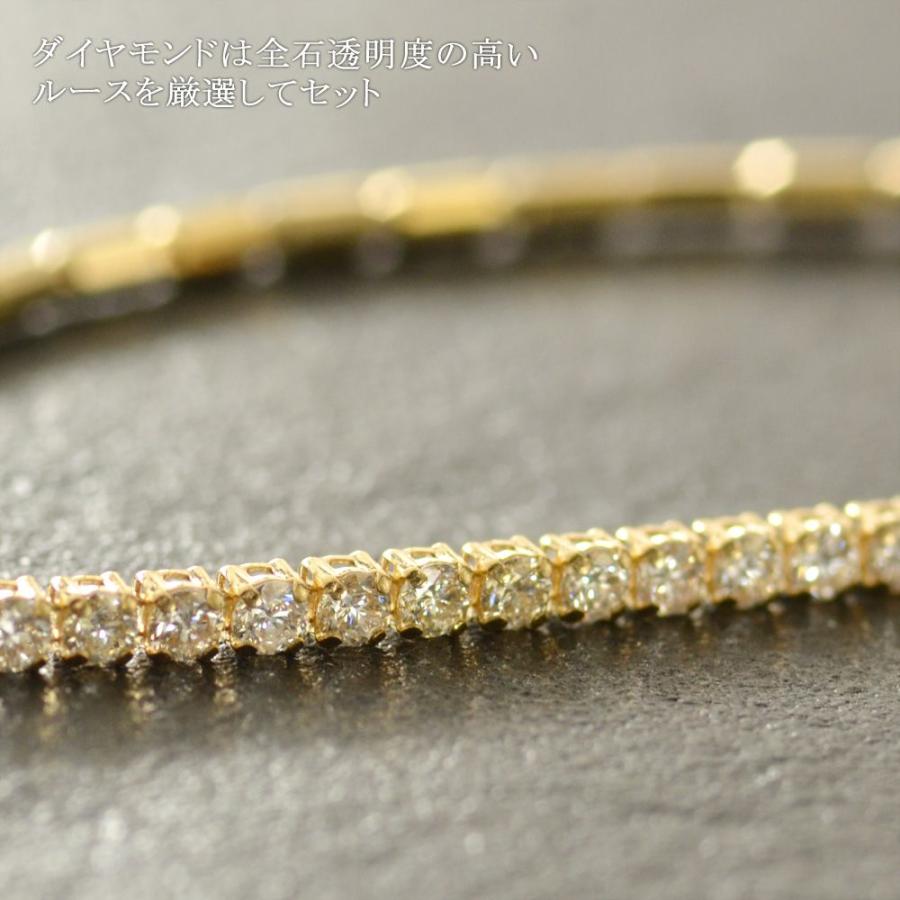 ブレスレット メンズ K18 18金 18k ダイヤモンド ストレッチ バングル