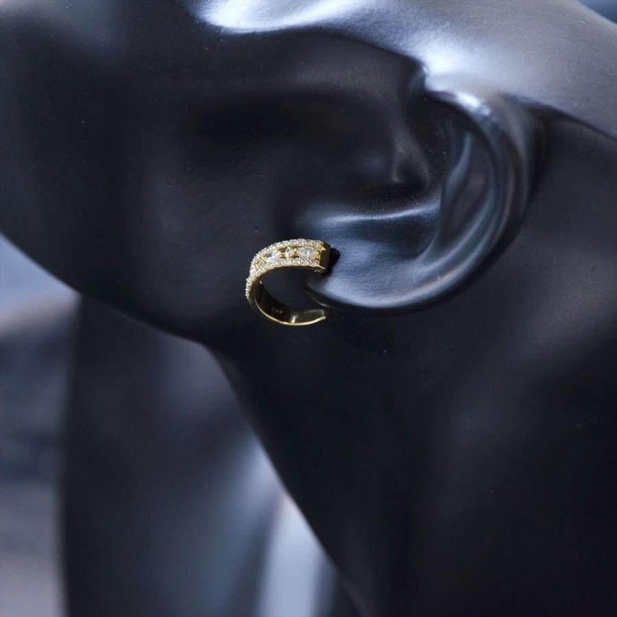 極太 K18 金無垢 幅広 太め リング ピアス 18金