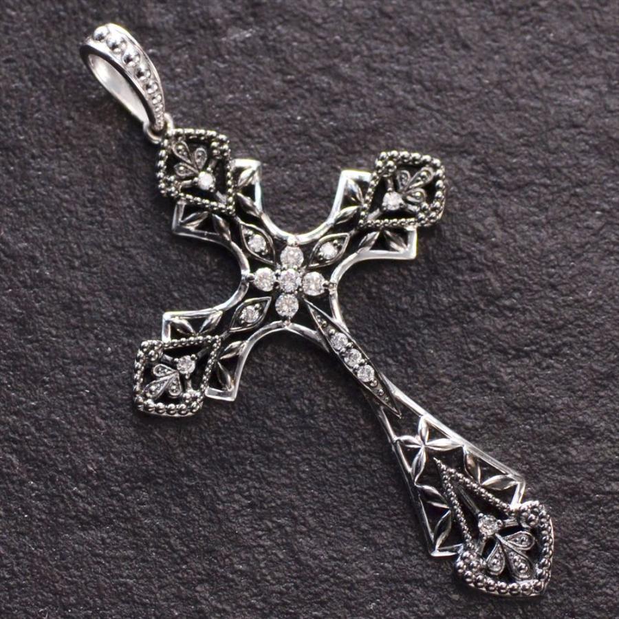 ペンダントトップ メンズ プラチナ ダイヤモンド クロス 十字架