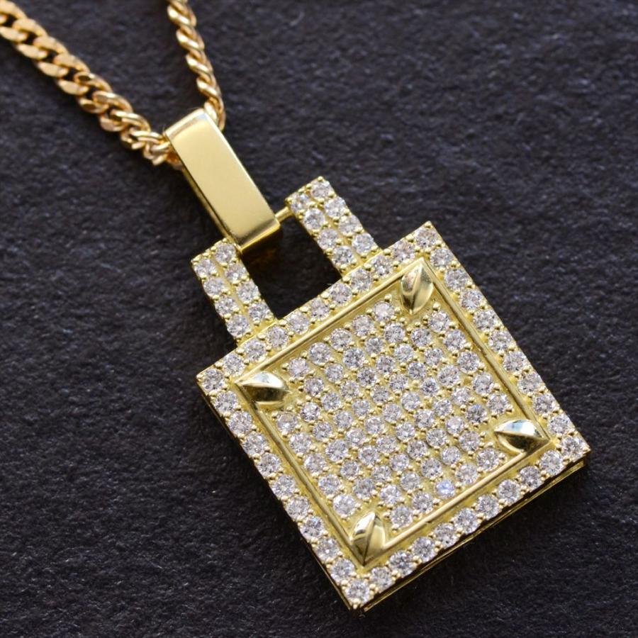 喜平 ネックレス 18金 K18 ダイヤモンド ペンダント メンズ イエロー