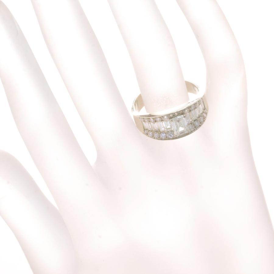 指輪 メンズリング プラチナ ダイヤモンド エメラルドカット バゲット