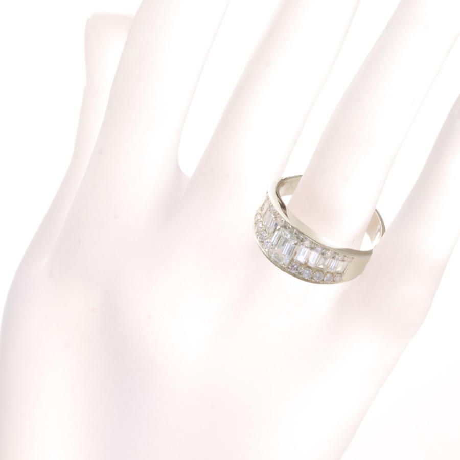 指輪 メンズリング プラチナ ダイヤモンド エメラルドカット バゲット