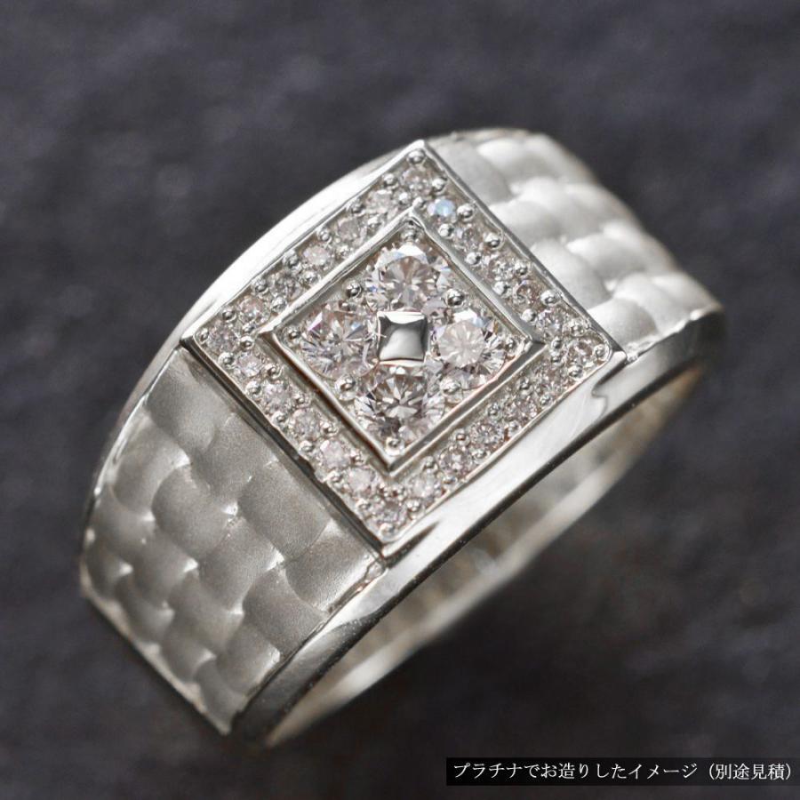 印台 指輪 メンズリング 18金 K18 18k ダイヤモンドリング ゴールド