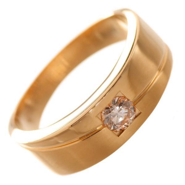 K18 PG H&C  ダイヤリング 5のつく日クーポン】指輪 メンズリング 18金 K18 18kPG