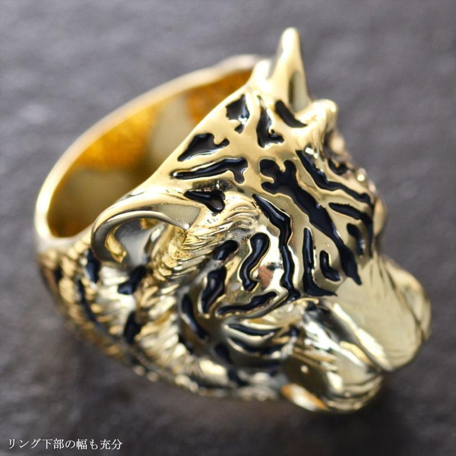 指輪 メンズリング 18金 K18 18k 虎 タイガー リング 男性用 ゴールド