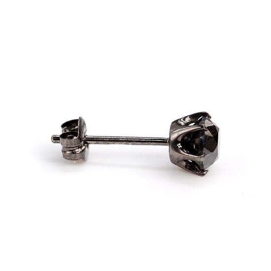 K18WG ブラックダイヤモンド0.40ct 片耳ピアス ブラックメッキ 爆買_1