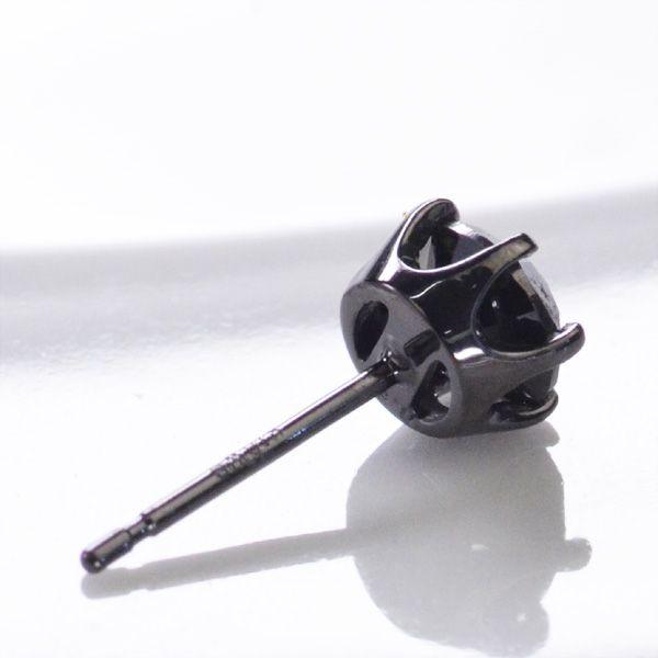 K18WG ブラックダイヤモンド0.50ct 片耳ピアス ブラックメッキ 爆買