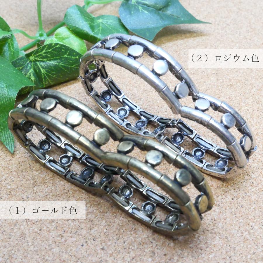 レディース ブレスレット ワイドなバングル 簡単に付けられる ゴム