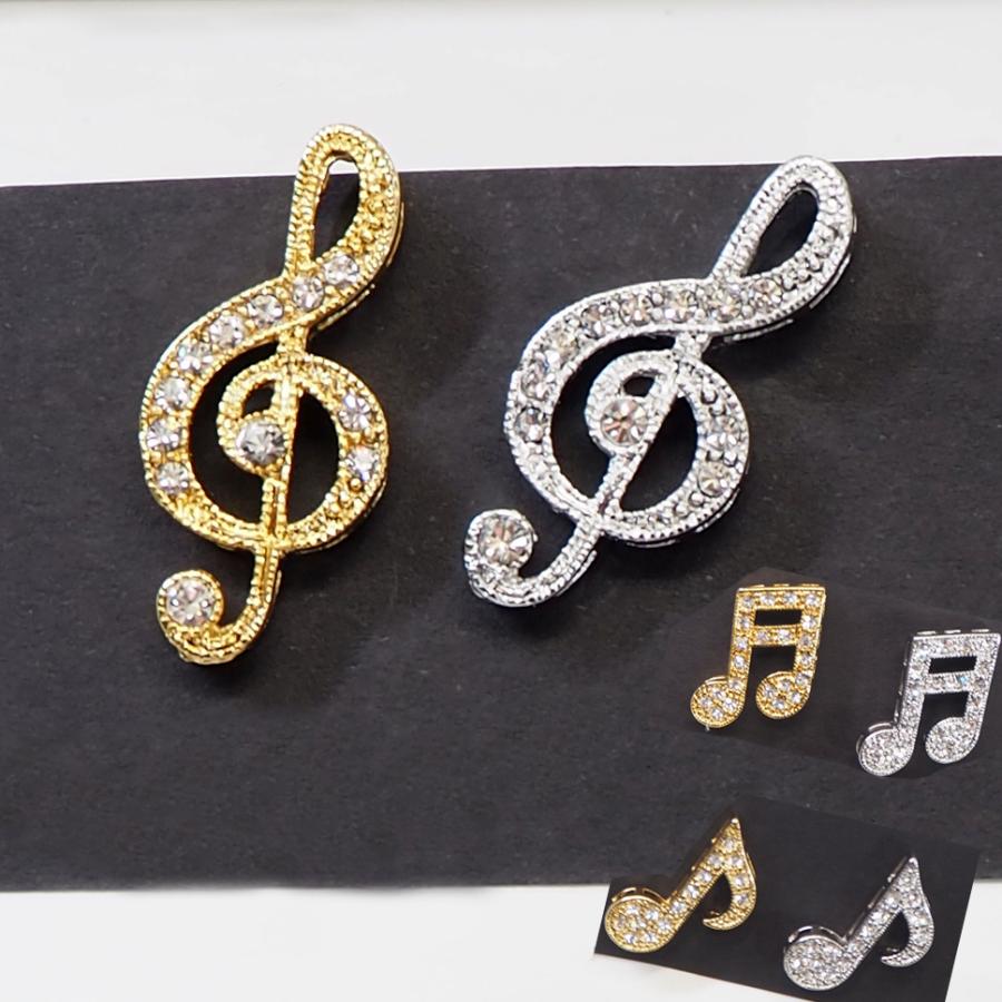 タイタック ブローチ タックピン 音符 ト音記号 8分音符 連桁付き16