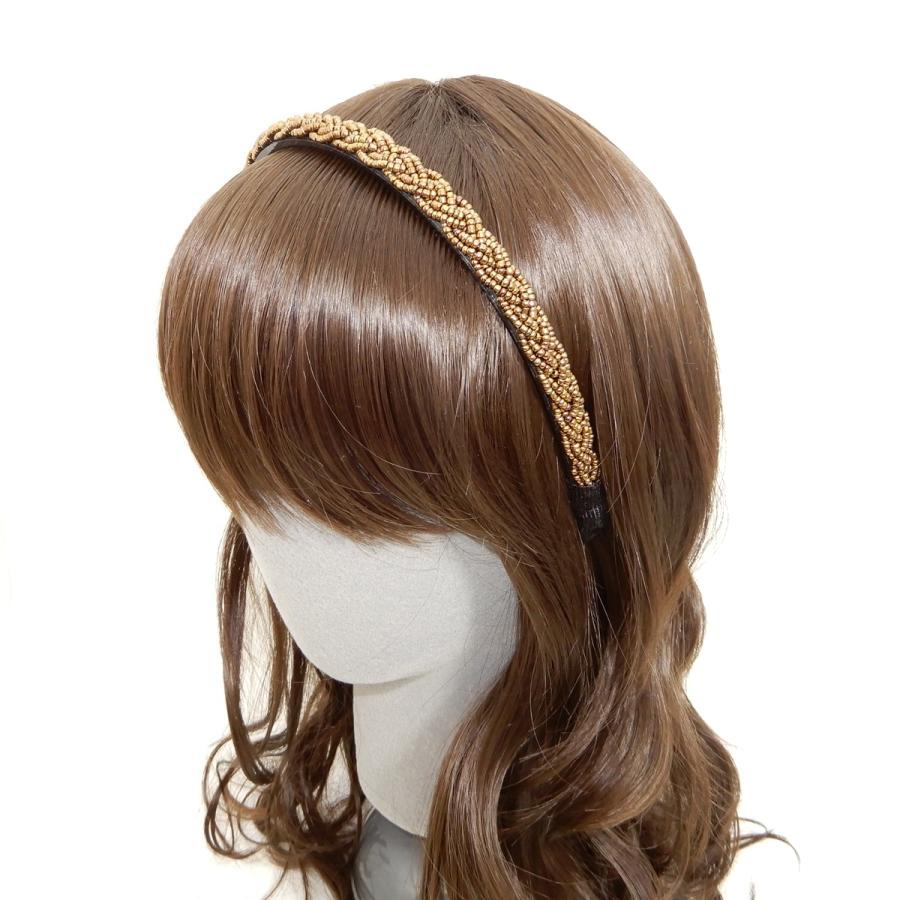 カチューシャ レディース ヘアアクセサリー ヘアバンド ビーズ幅広 