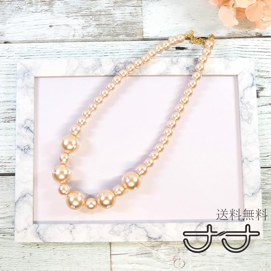 レディース パール デザインネックレス カットビーズ入り Nek0072 アクセサリーのお店ナナ2 通販 Yahoo ショッピング