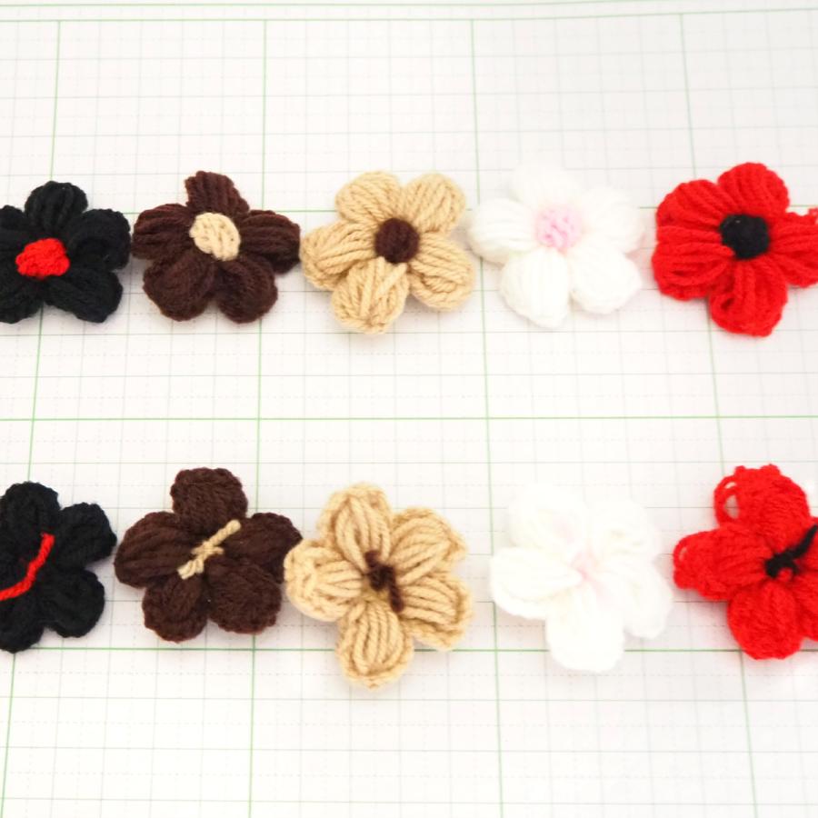 アクセサリーパーツ ニット製フラワー 桜モチーフ 花 ハンドメイド