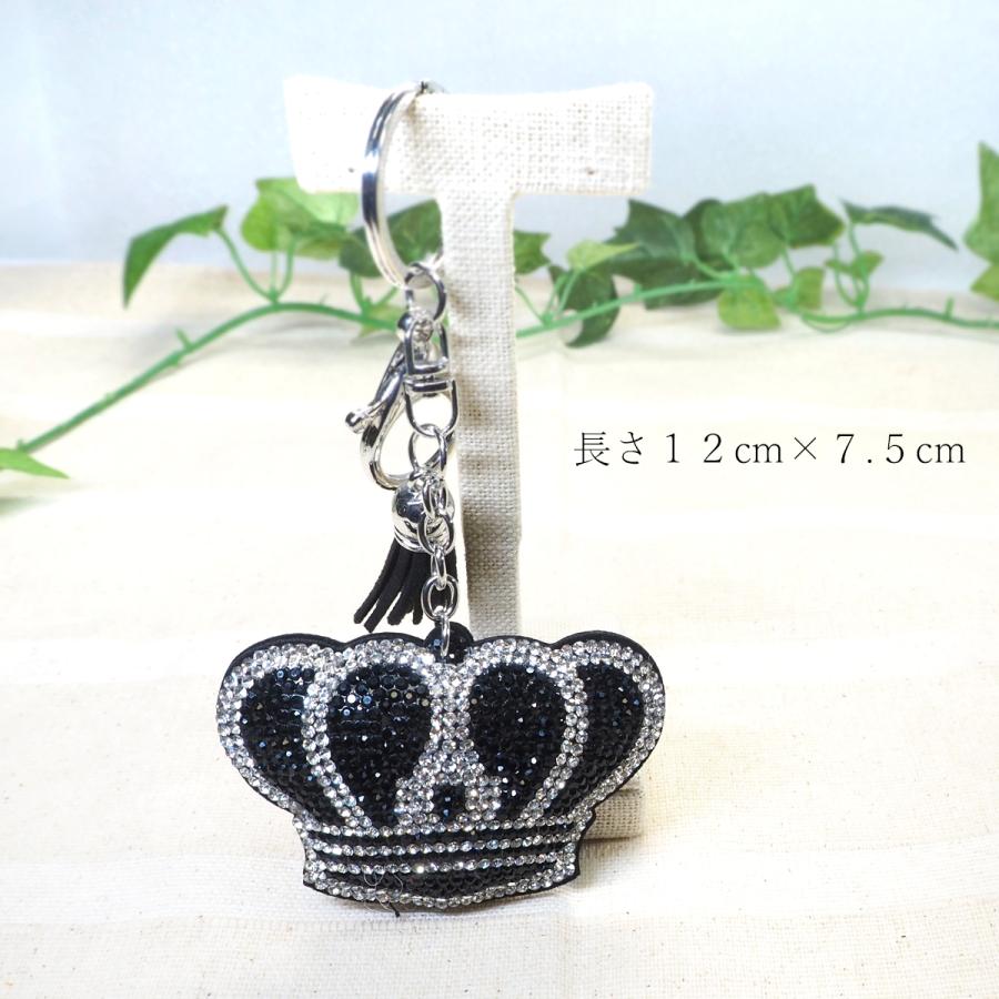 クラウン 王冠 バックチャーム キーホルダー ストラップ カットビーズ