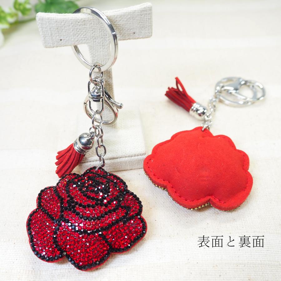 バックチャーム キーホルダー ストラップ 薔薇 バラ ローズ 丸み