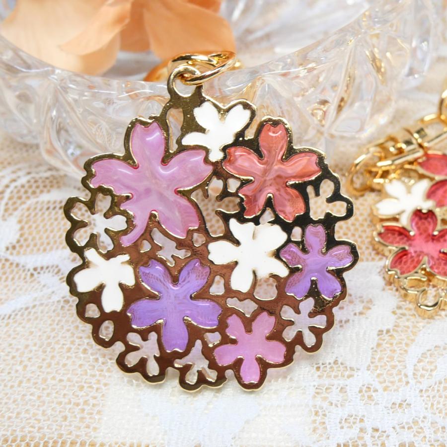 バックチャーム ストラップ キーホルダー フラワー 花 ステンド