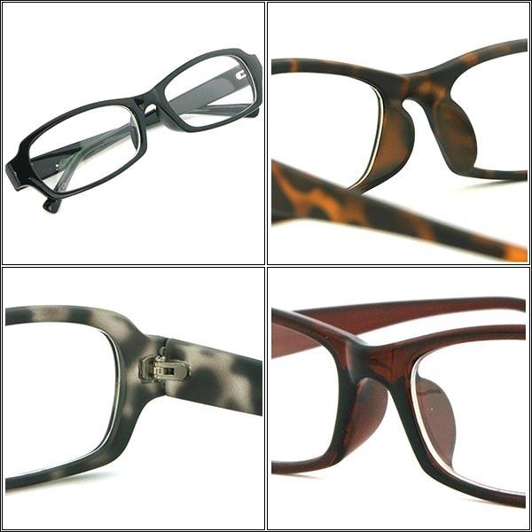 スクエア 伊達メガネ FT9298 黒縁 べっこう メンズ レディース クリア