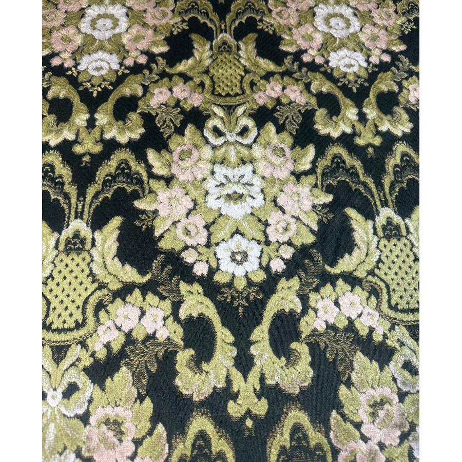金華山 極太 ハンドルカバー 花かごグリーン イエローダブルステッチ