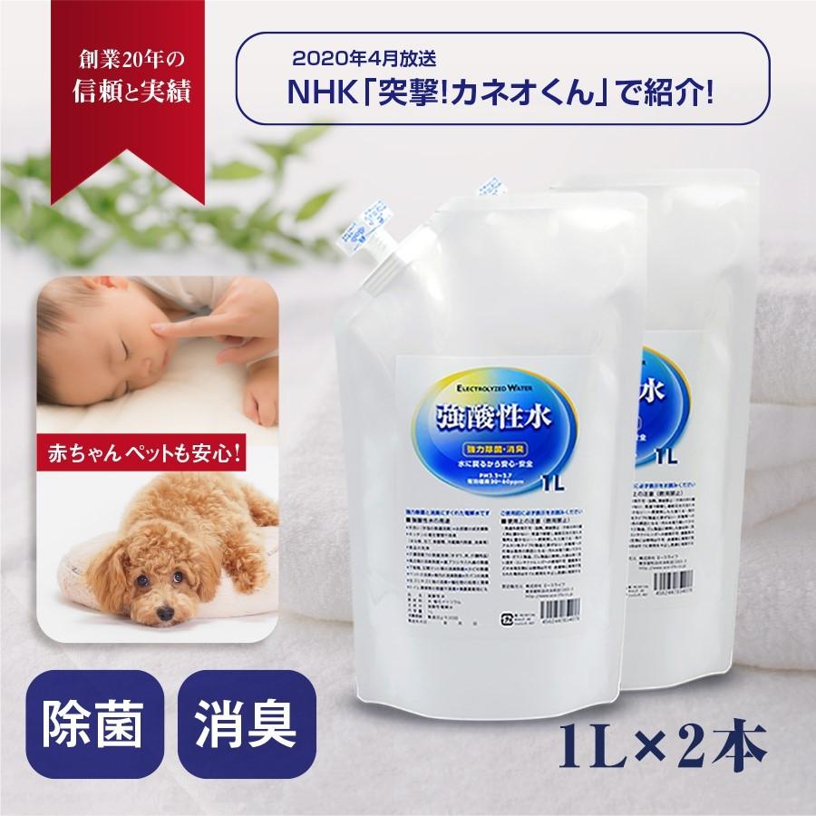 うがい 本物の次亜塩素酸水 99.999% 強酸性水 1L 2本 マウス