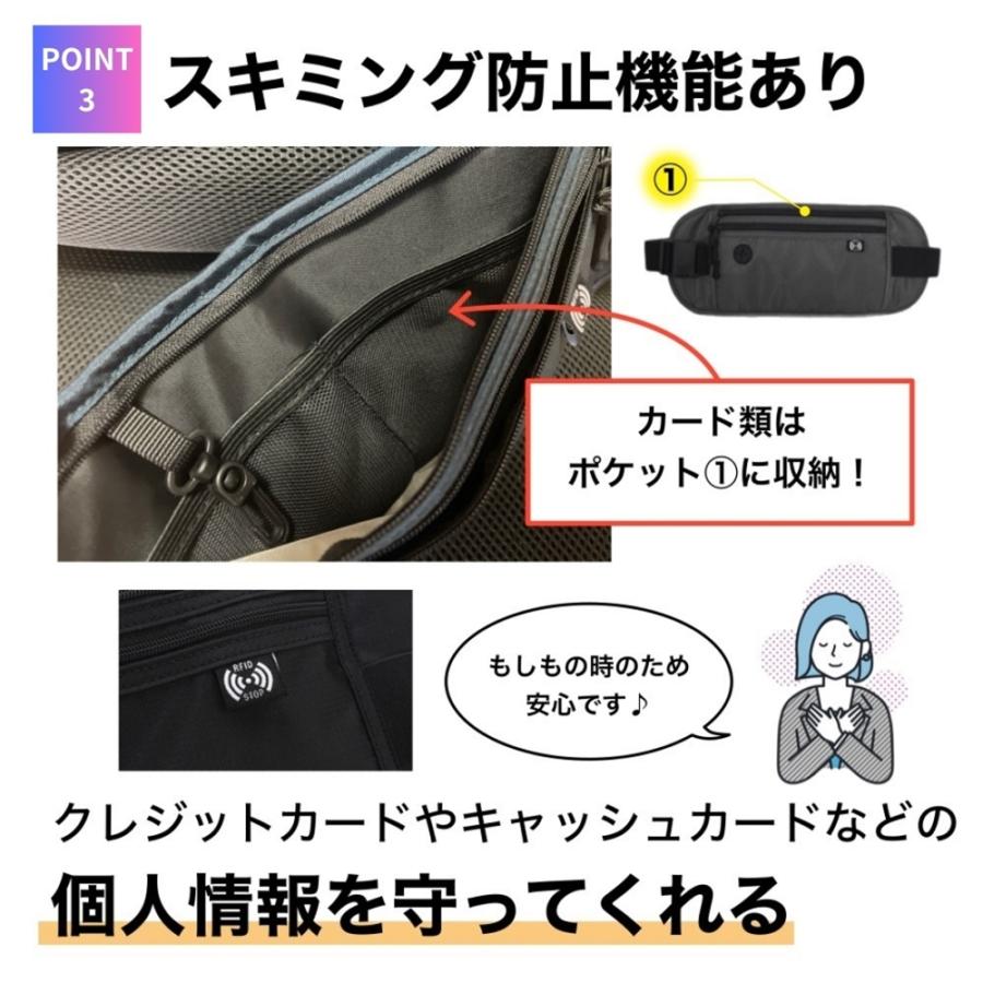 セキュリティポーチ スキミング防止 海外旅行 薄型 パスポート 腹巻き