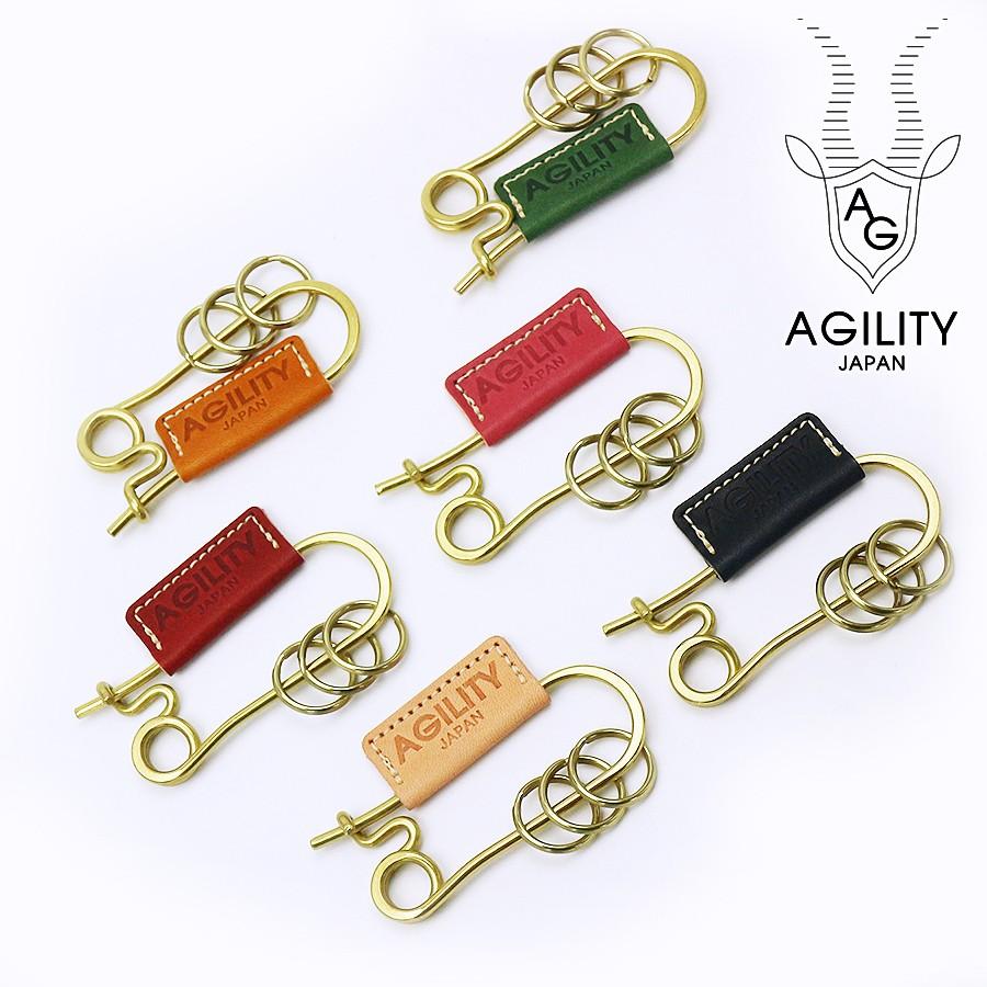 アジリティ アッファ 小物 メンズ レディース キーホルダー エパングル 東京レザー キーループ 1214 AGILITY affa 贈り物 | AGILITY
