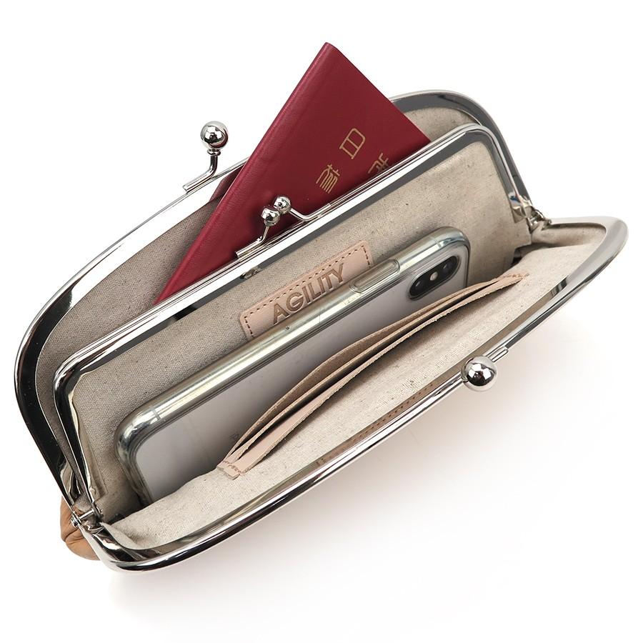 アジリティ 財布 レディース 長財布 ウッドレザー フロッグウォレット 2518 がま口長財布 AGILITY ladies 贈り物 | AGILITY | 09