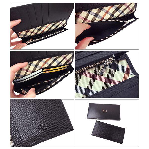 DAKS（ダックス） 財布 メンズ 長財布 スクエア型押し長財布 チョコ