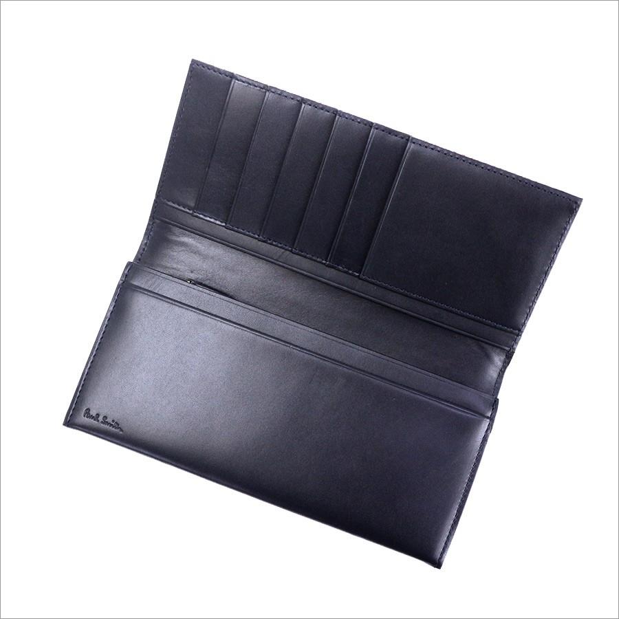ポールスミス Paul Smith ストライプポイント かぶせ長財布 ブラック ラッピング無料 ポールスミス 財布 かぶせ長財布 Paul Smith メンズ
