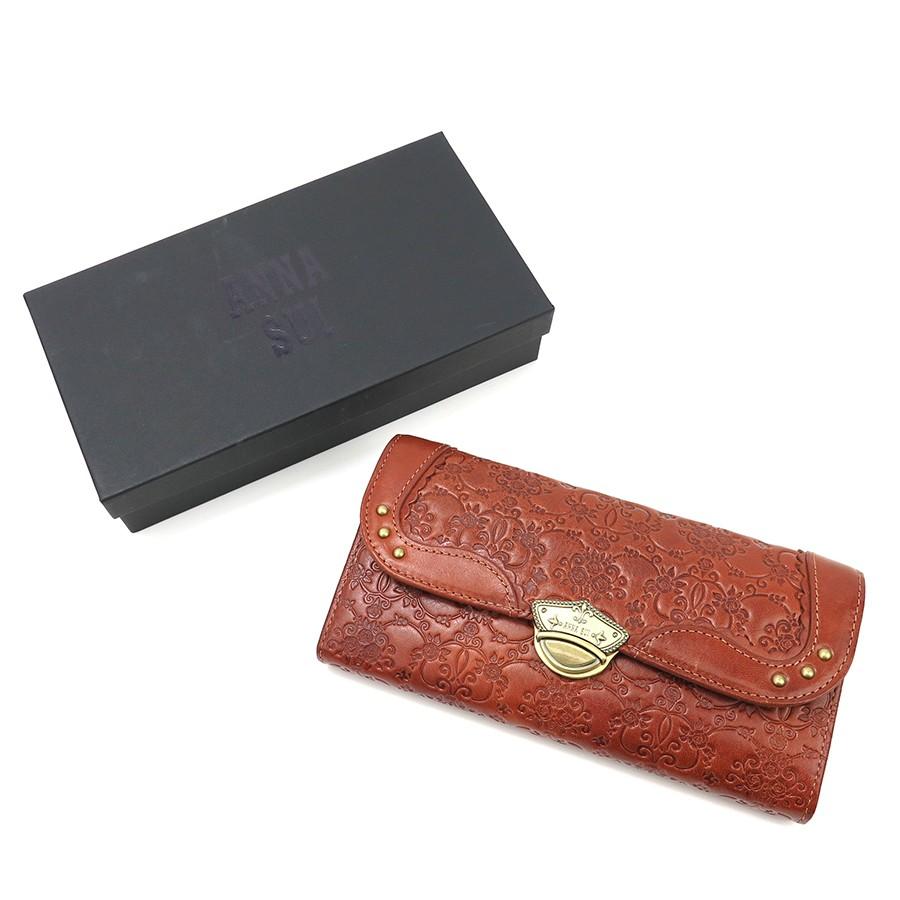ANNA SUI アナスイ　レディース　長財布　新品未使用 ANNA SUI アナスイ 長財布 かぶせ 本革 レディース チェイス
