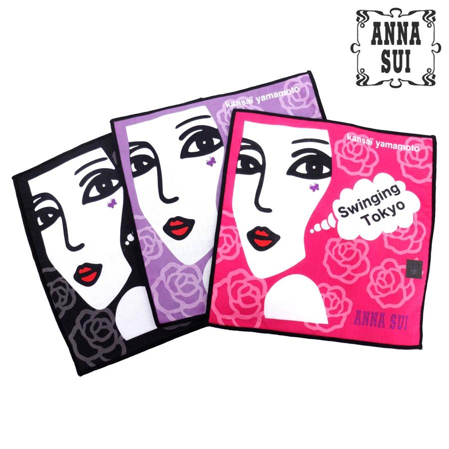 アナスイ 小物 レディース ハンカチ  ANNA SUI×Kansai Yamamotoリバーシブル タオルハンカチ 2019ss ANNA SUI ladies 贈り物｜ace-web