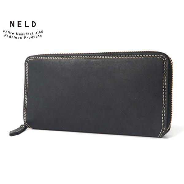 ネルド レザーラウンドファスナー長財布/ブラック メンズ プエブロ an143 NELD | NELD