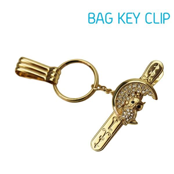 3carat 小物 レディース チャーム 月フクロウ バッグキークリップ cl-4 ladies 贈り物 | 