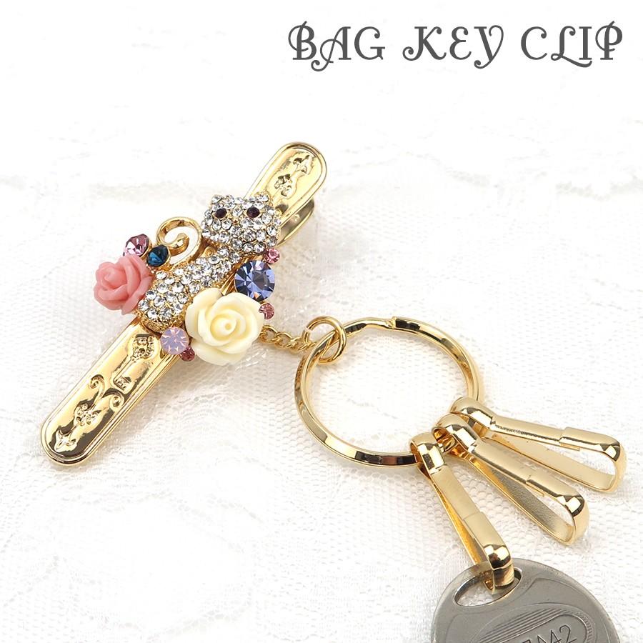 3carat 小物 レディース チャーム ネコ バッグキークリップ cl-57 ladies 贈り物 | 