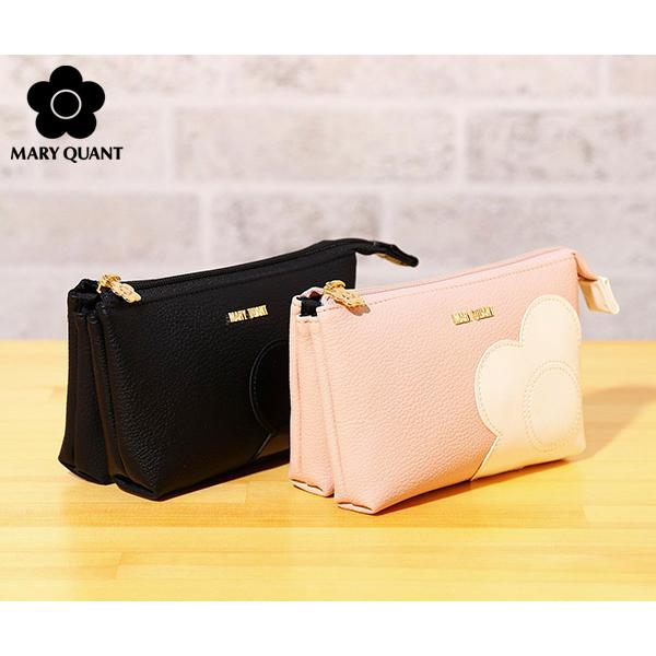 マリークワント 4周年記念イベントが シュリンクデイジーパッチ 3ポケットポーチ Mary Quant マリクワ Mq