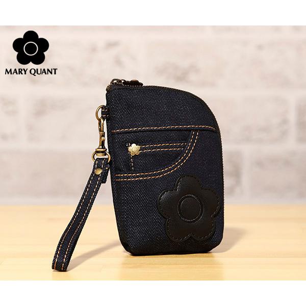 マリークワント デニムポケットデイジー マルチポーチポケット付き(MARY QUANT)【リップポーチ 化粧ポーチ レディース マリクワ  MQ】