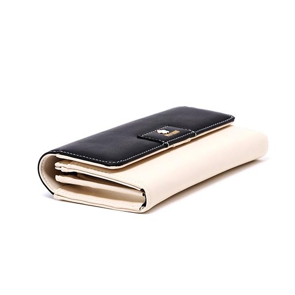 MARY QUANT マリークワント ツートンカラーロゴ かぶせ長財布 MARY QUANT マリークワント ツートンカラーロゴ かぶせ長財布